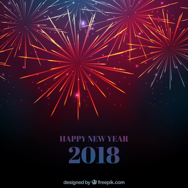 Background with fireworks for a happy new year