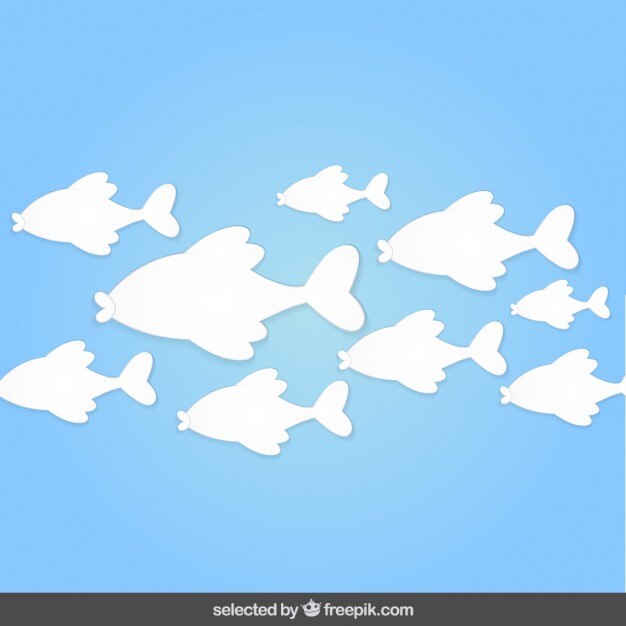 Free Vector background with fish silhouettes