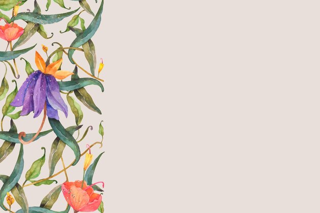 Background with floral border illustration