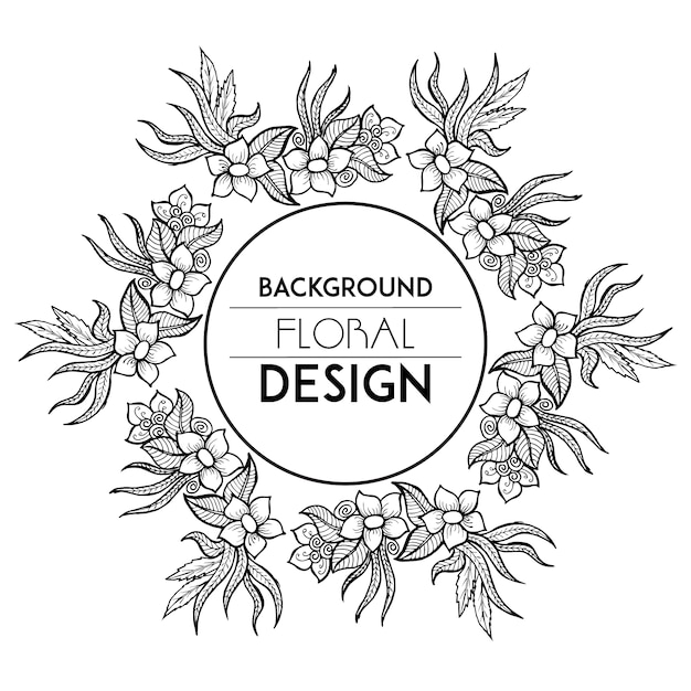 Free vector background with floral design