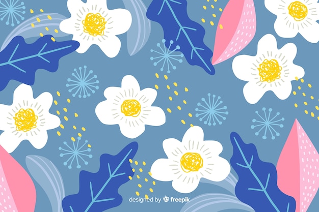 Free vector background with floral design