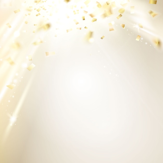 Free vector background with golden confetti.