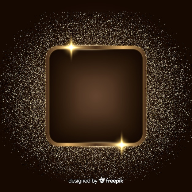 Free vector background with golden sparkling frame