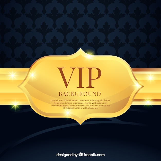 Vettore gratuito sfondo con badge d'oro vip