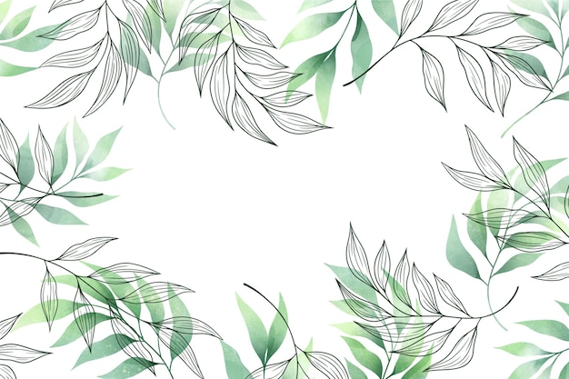 Background with green leaves copy space