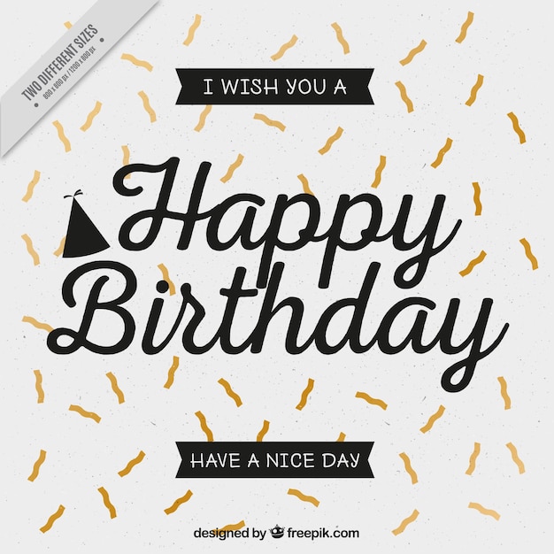 Free vector background with happy birthday confetti