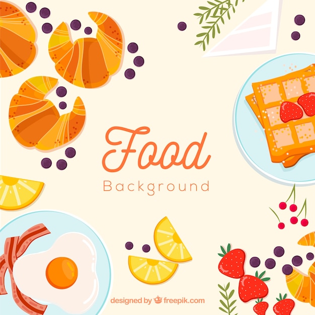 Free vector background with healthy food