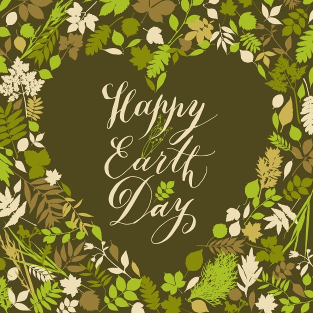 Free Vector background with a heart for earth day