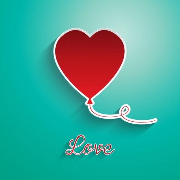 Free vector background with heart shape balloon