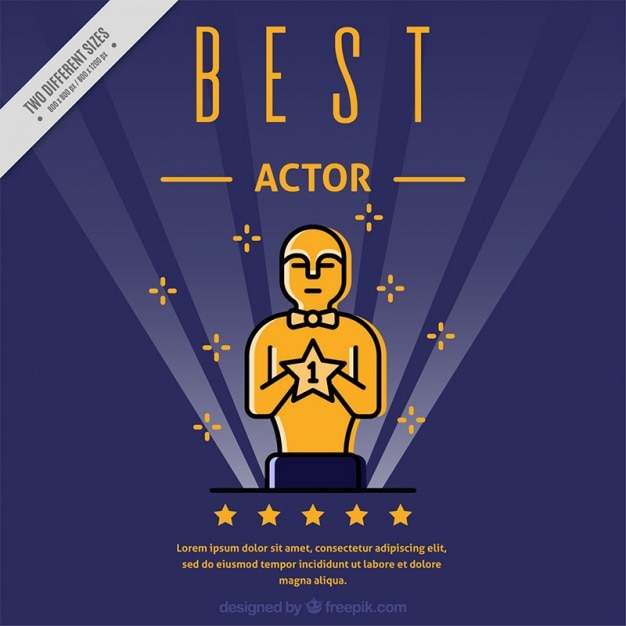 Free vector background with important prize of cinema to the best actor