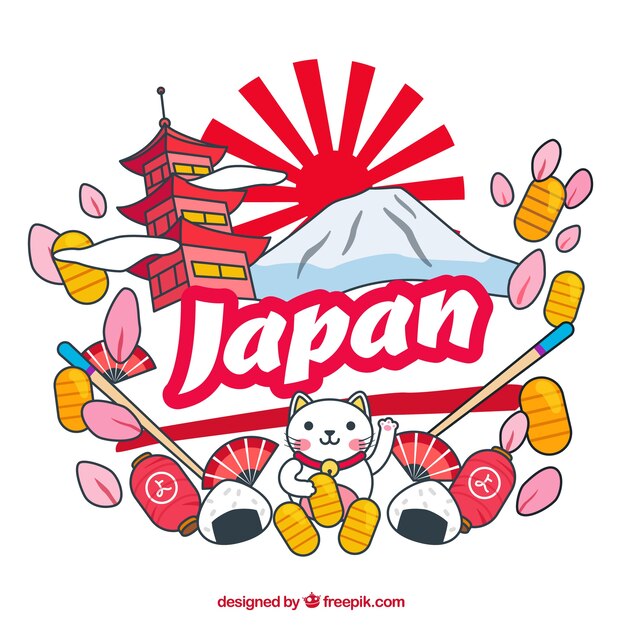 Premium Vector Background With Japanese Elements