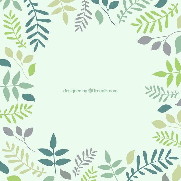 Фон с листьями в зеленых тонах