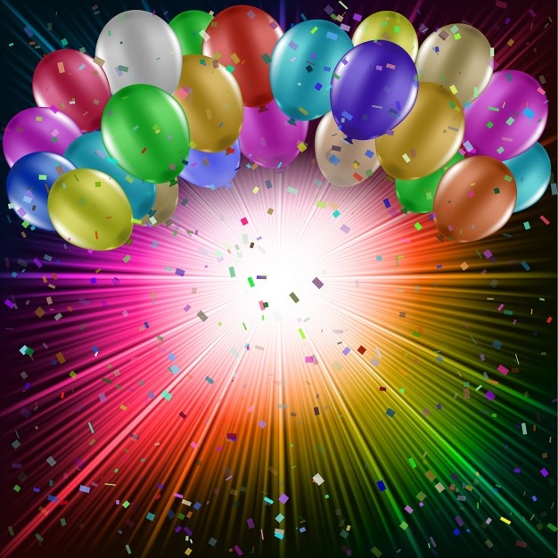 Бесплатное векторное изображение Воздушные шары на красочный фон звездообразования