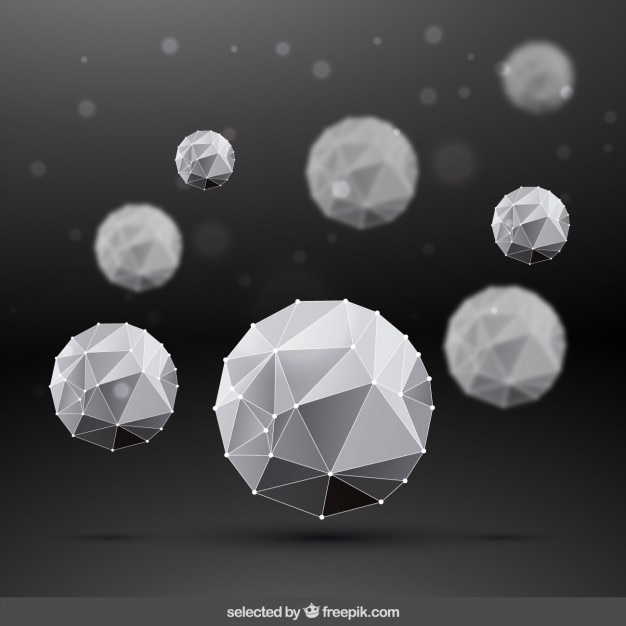 Free vector background with low poly spheres