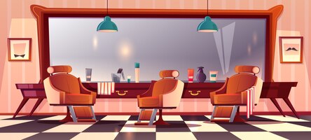 Free vector background with male barbershop