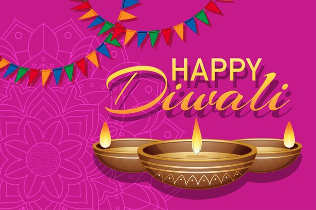 Background with mandala pantern for happy diwali festival