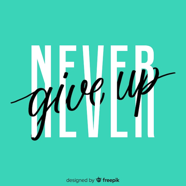 Free vector background with motivational quote lettering