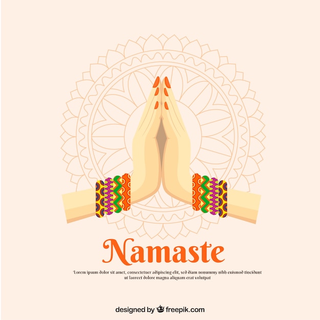 Free vector background with namaste greeting