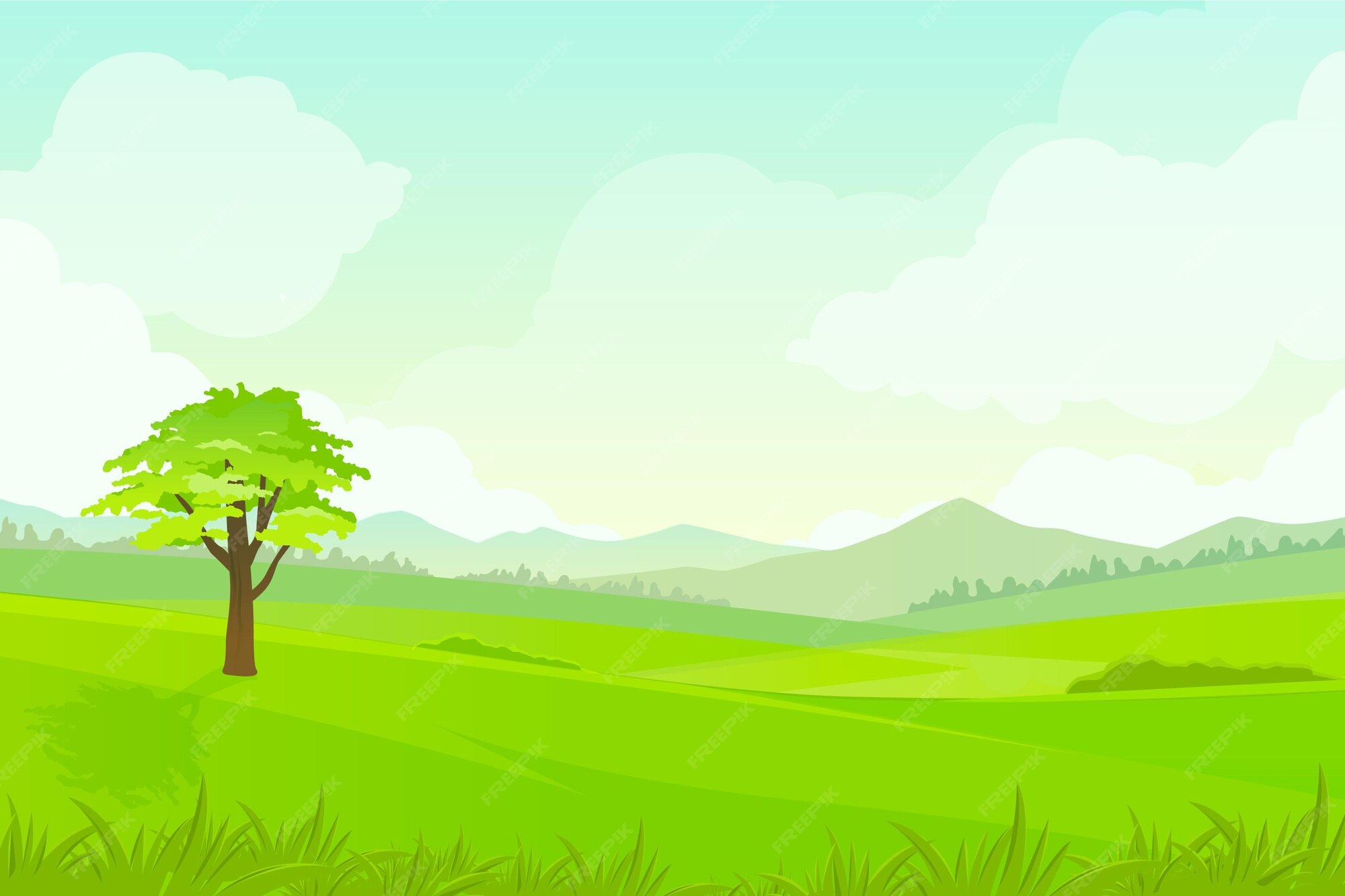 Green landscape background Vectors & Illustrations for Free Download |  Freepik