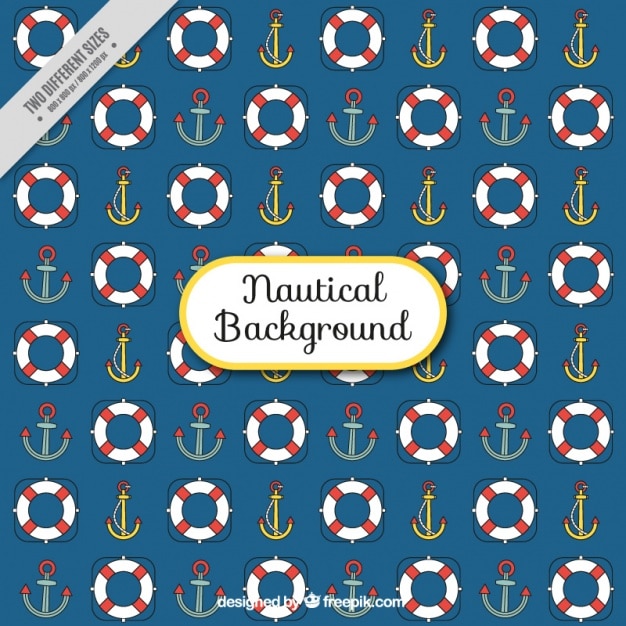 Free Vector background with nautical pattern