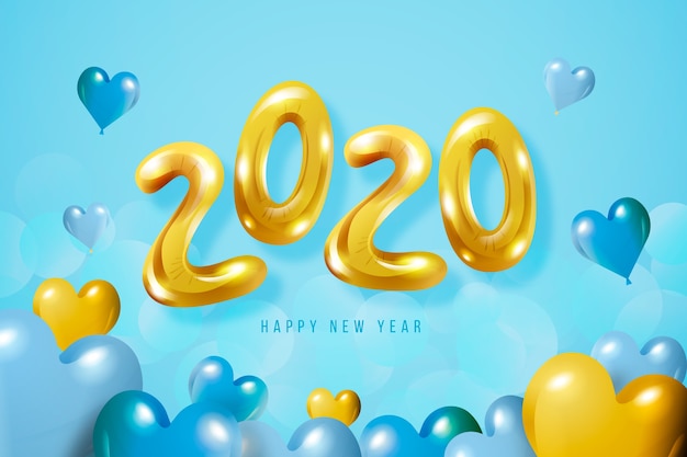 Background with new year balloons concept