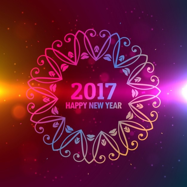 Free vector background with ornamental frame for new year