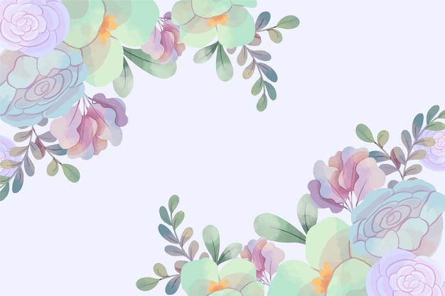 Free vector background with pastel watercolor flower
