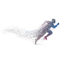 Free vector background with a person running