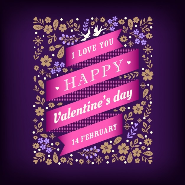 Background with a pink ribbon for valentine