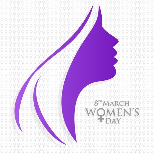 Background with purple silhouette for woman's day