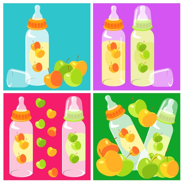 Free vector background with rattles and bottles