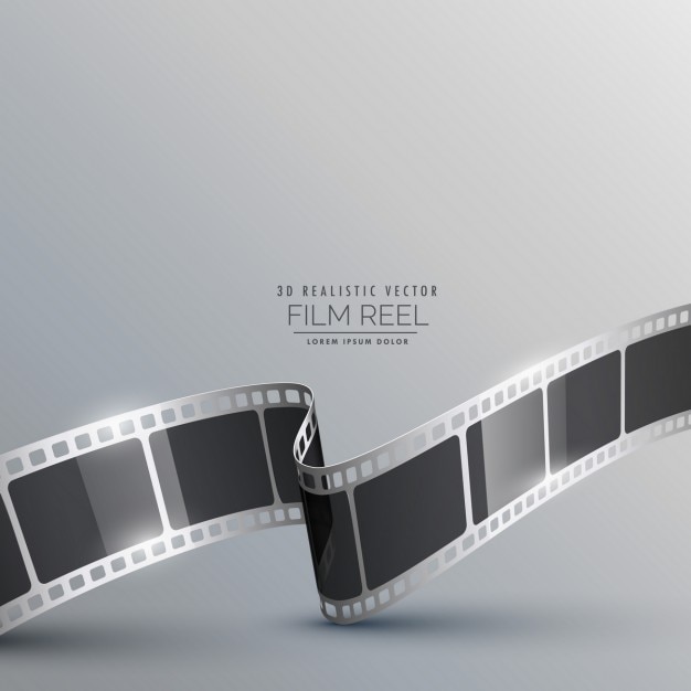 Free Vector background with realistic film strip 