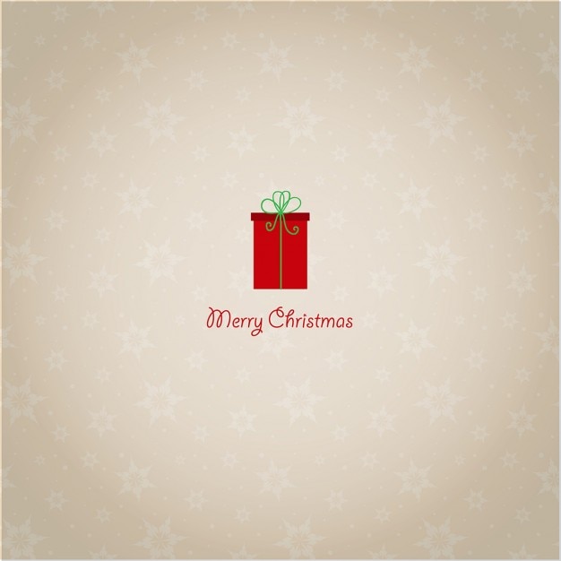 Free vector background with a red gift for christmas