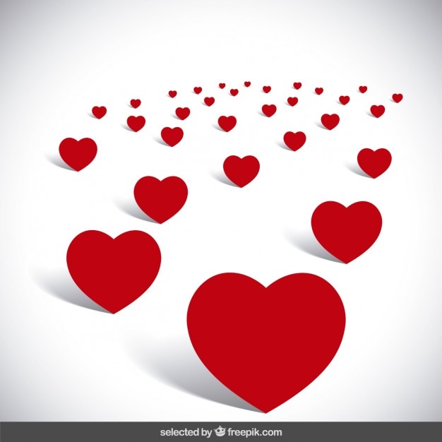 Free vector background with red hearts