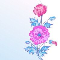 Free vector background with red poppies.