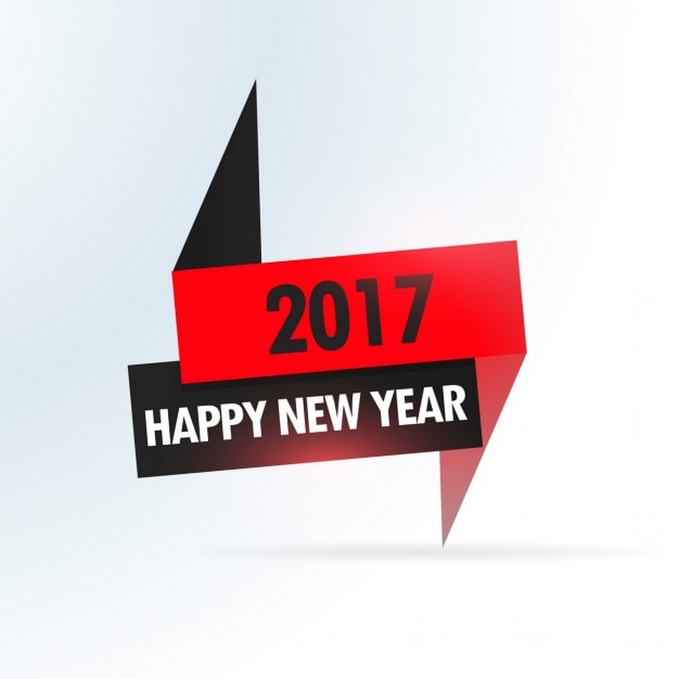 Free vector background with ribbon of new year 2017