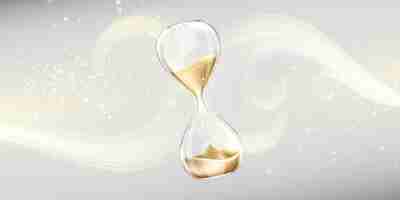 Free vector background with sand hourglass, glass timer