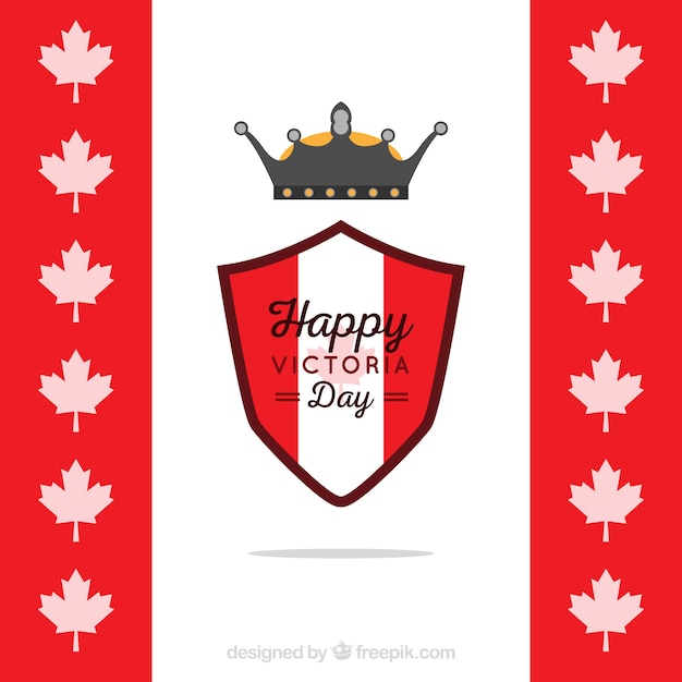 Free vector background with shield of the victoria day