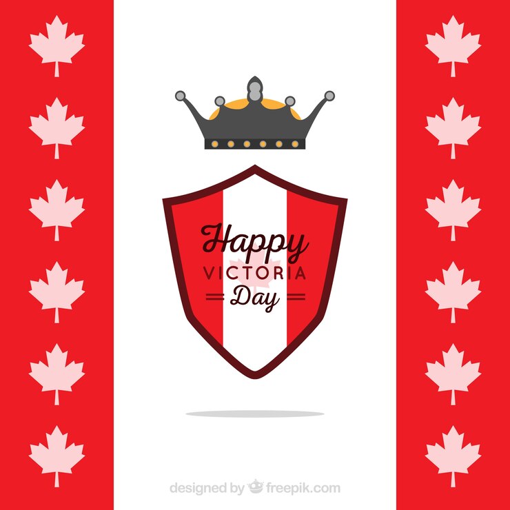 Free Vector background with shield of the victoria day