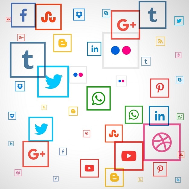 Free vector background with social media icons