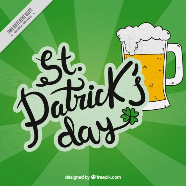 Free vector background with st. patrick's day beer