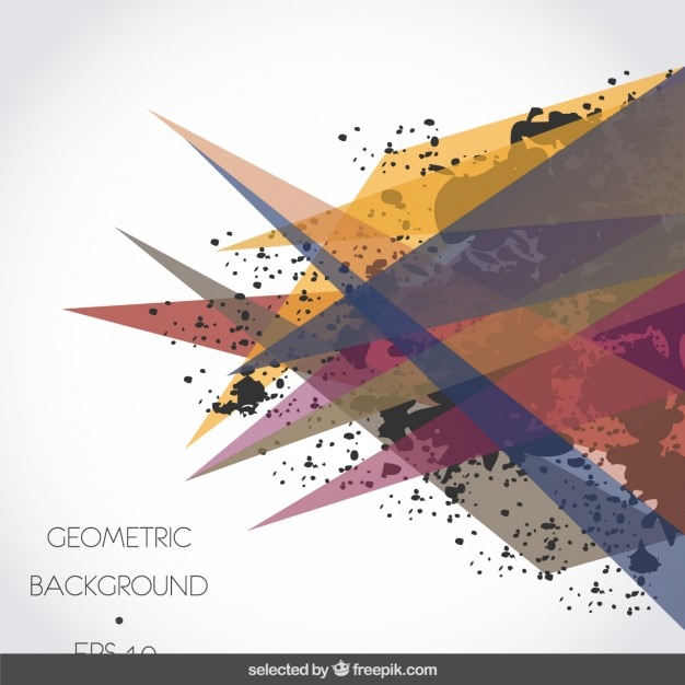 Free vector background with translucent triangles and stains