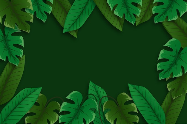 Background with tropical leaves concept