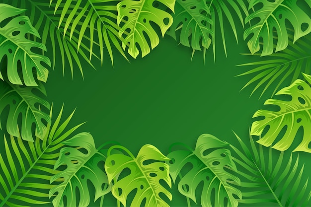 Background with tropical leaves