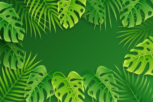 Фон с тропическими листьями