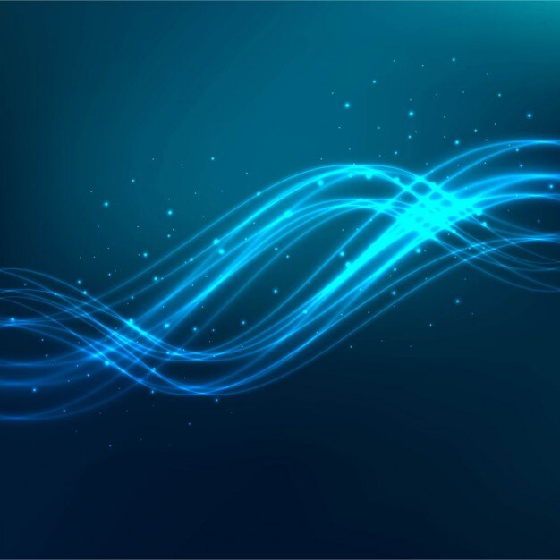 Free Vector background with turquoise wavy lights