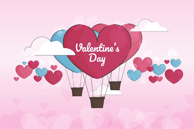 Free vector background with valentines day celebration