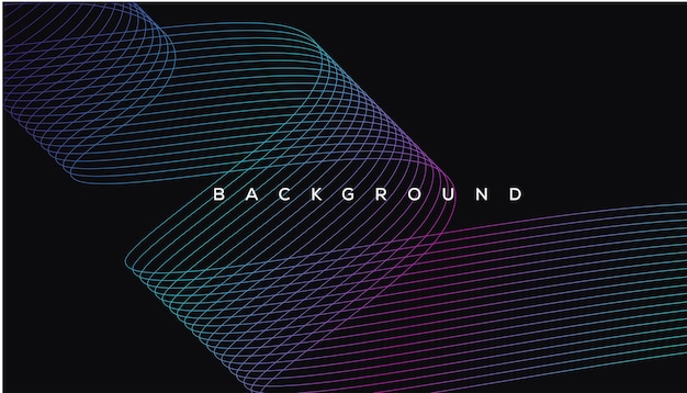 Free vector background with wavy colored line