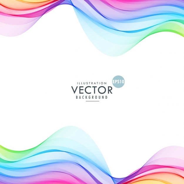 Background with wavy colored lines