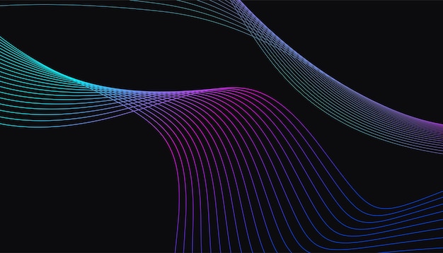 Free vector background with wavy lines copy space